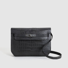 KELLY DEPECHES 25 MATTE MISSISSIPPIENSIS ALLIGATOR LEATHER GRAPHITE WITH PALLADIUM HARDWARE (PHW)