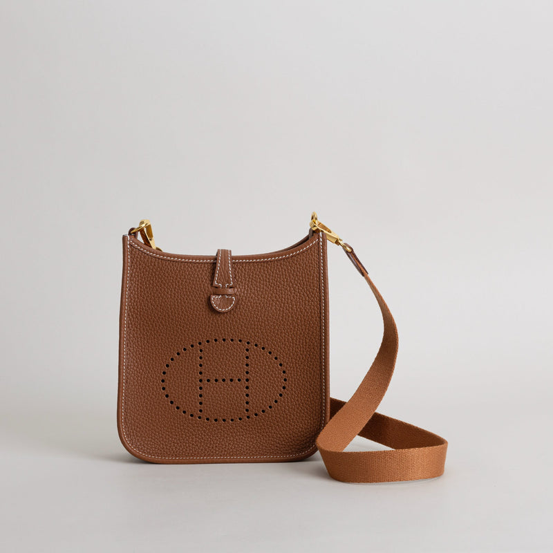 MINI EVELYNE (TPM) CLEMENCE LEATHER GOLD WITH GOLD HARDWARE (GHW)