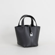 PICOTIN 18 LOCK CLEMENCE LEATHER NOIR (BLACK) WITH PALLADIUM HARDWARE (PHW)