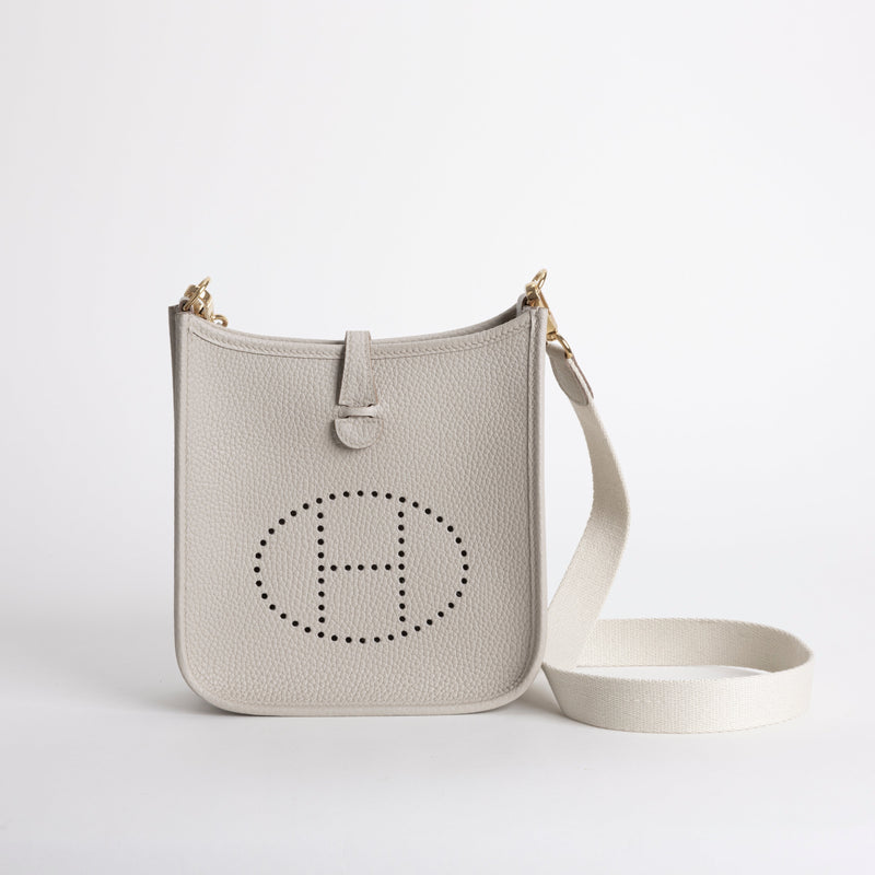 MINI EVELYNE (TPM) CLEMENCE LEATHER BETON WITH GOLD HARDWARE (GHW)