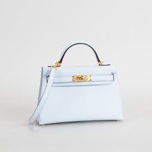 MINI KELLY II (20) EPSOM LEATHER BLEU BRUME WITH GOLD HARDWARE (GHW)
