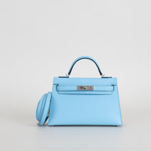 MINI KELLY II (20) EPSOM LEATHER CELESTE WITH PALLADIUM HARDWARE (PHW)