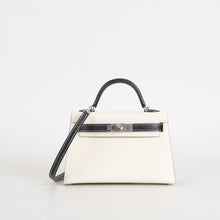 MINI KELLY II (20) CHEVRE LEATHER HORSESHOE STAMP (HSS) CRAIE & NOIR (BLACK) WITH PALLADIUM HARDWARE (PHW)