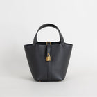 PICOTIN 18 LOCK CLEMENCE LEATHER NOIR (BLACK) WITH GOLD HARDWARE (GHW)
