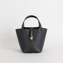 PICOTIN 18 LOCK CLEMENCE LEATHER NOIR (BLACK) WITH GOLD HARDWARE (GHW)