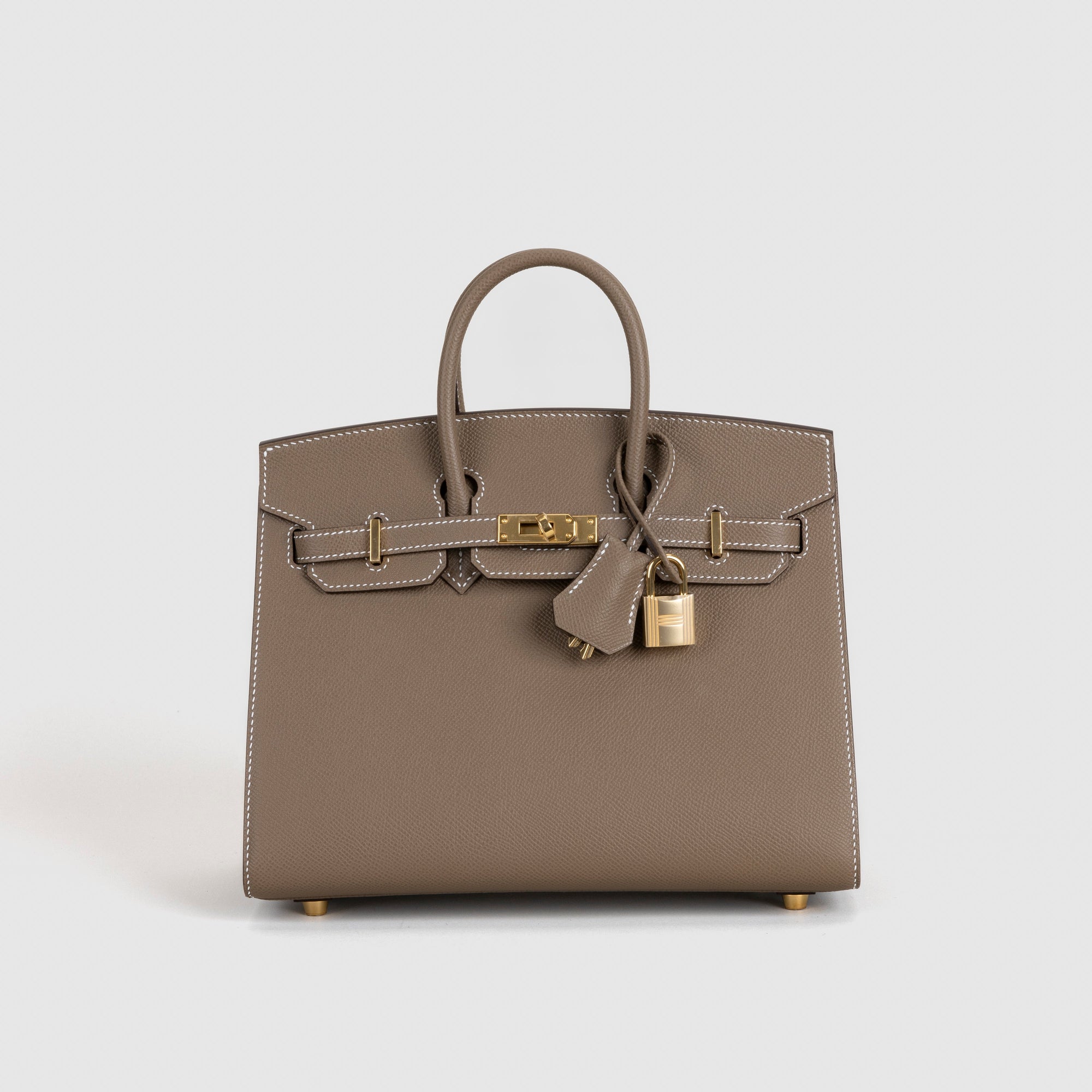 BIRKIN 25 (SELLIER SHAPE) EPSOM LEATHER ETOUPE WITH GOLD HARDWARE (GHW)