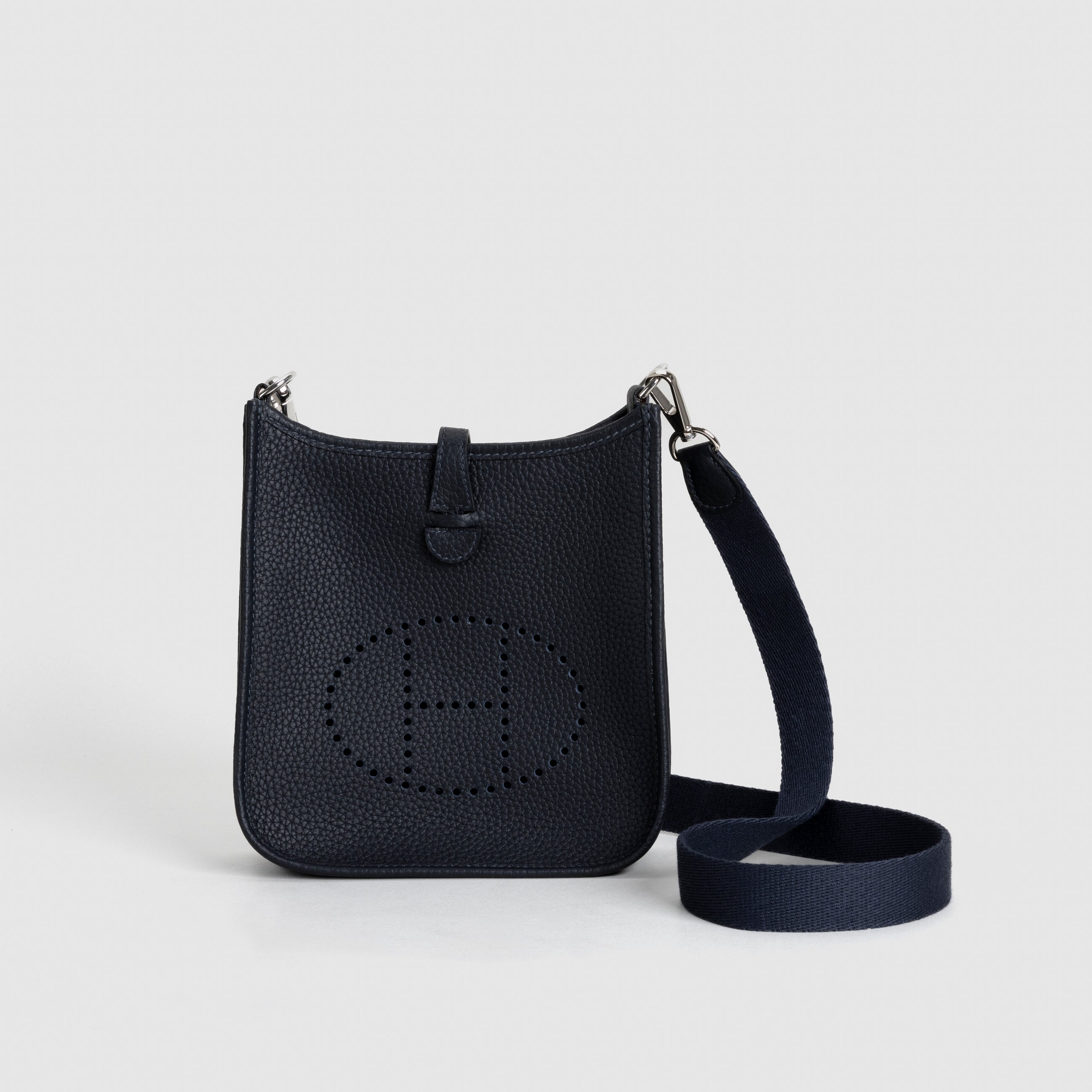 MINI EVELYNE (TPM) CLEMENCE LEATHER BLEU NUIT WITH PALLADIUM HARDWARE (PHW)