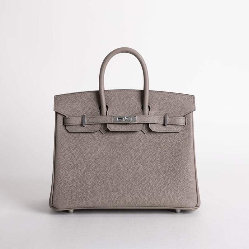 BIRKIN 25 TOGO LEATHER GRIS ASPHALTE WITH PALLADIUM HARDWARE (PHW)