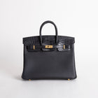 BIRKIN 25 TOUCH MATTE MISSISSIPPIENSIS ALLIGATOR LEATHER & TOGO LEATHER NOIR (BLACK) WITH GOLD HARDWARE (GHW)