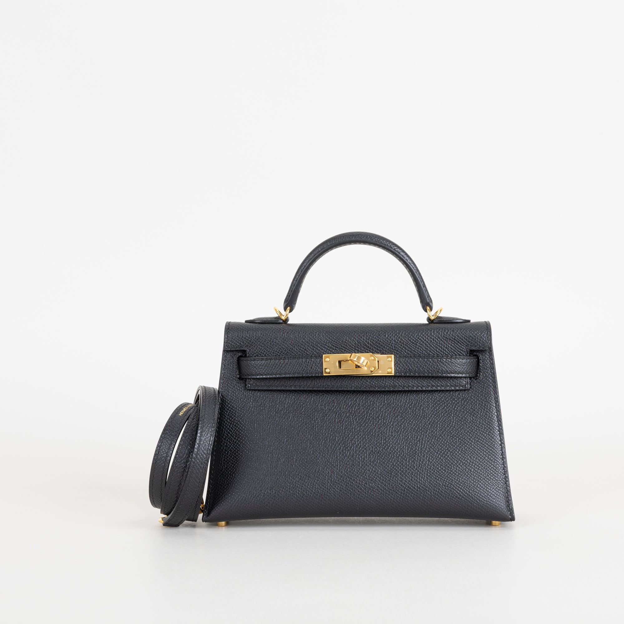 MINI KELLY II (20) EPSOM LEATHER NOIR (BLACK) WITH GOLD HARDWARE (GHW)