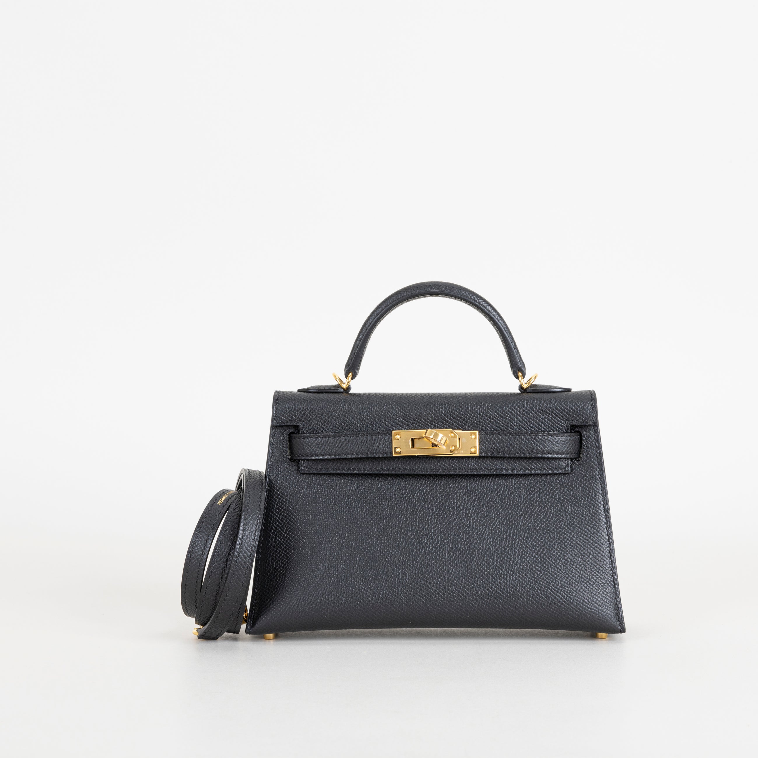 MINI KELLY II (20) EPSOM LEATHER NOIR (BLACK) WITH GOLD HARDWARE (GHW)