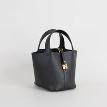 PICOTIN 18 LOCK CLEMENCE LEATHER NOIR (BLACK) WITH GOLD HARDWARE (GHW)