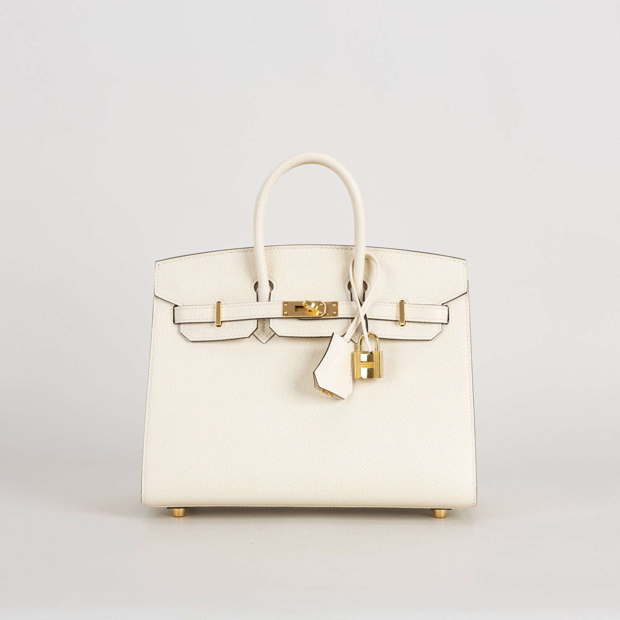 BIRKIN 25 EPSOM LEATHER (SELLIER SHAPE) NATA WITH GOLD HARDWARE (GHW)