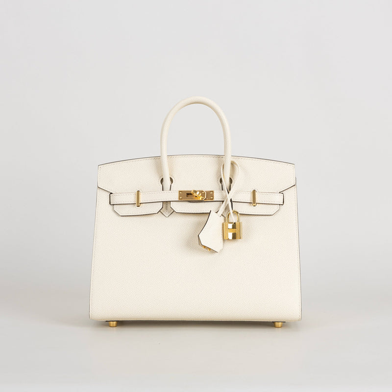 BIRKIN 25 EPSOM LEATHER (SELLIER SHAPE) NATA WITH GOLD HARDWARE (GHW)
