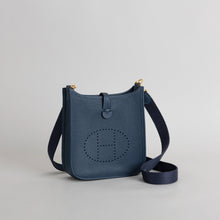 MINI EVELYNE (TPM) CLEMENCE LEATHER BLEU SAPHIRE WITH GOLD HARDWARE (GHW)