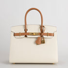 BIRKIN 30 (SELLIER SHAPE) EPSOM LEATHER HORSESHOE STAMP (HSS) BI-COLOR GOLD & CRAIE WITH GOLD HARDWARE (GHW)