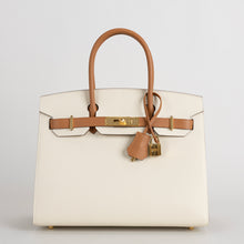 BIRKIN 30 (SELLIER SHAPE) EPSOM LEATHER HORSESHOE STAMP (HSS) BI-COLOR GOLD & CRAIE WITH GOLD HARDWARE (GHW)