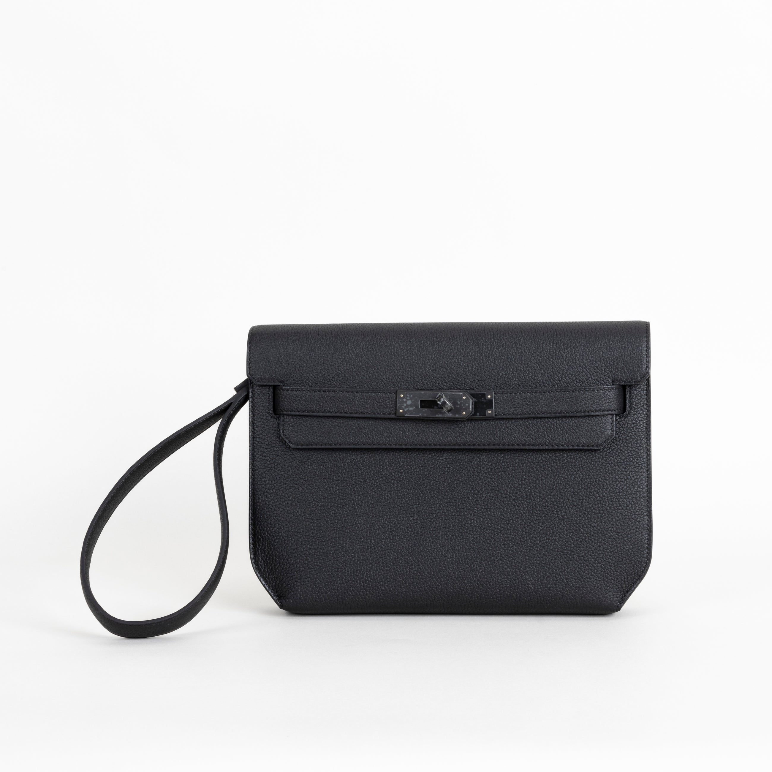 KELLY DEPECHES 25 TOGO LEATHER SO BLACK WITH PVD BLACK HARDWARE (LIMITED)