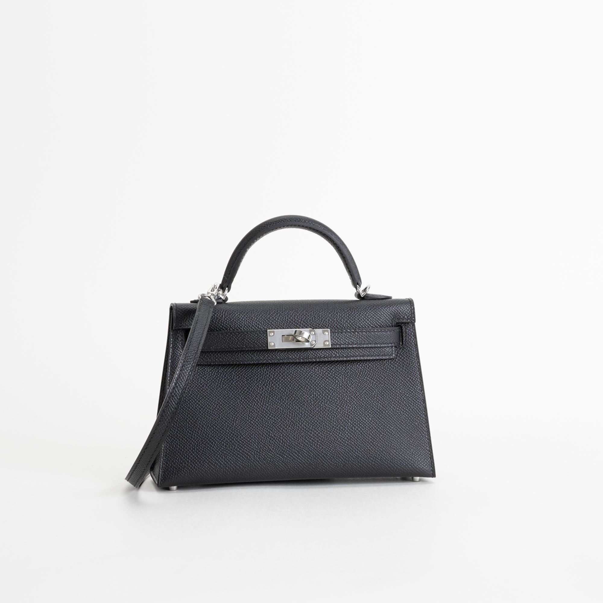 MINI KELLY II (20) EPSOM LEATHER NOIR (BLACK) WITH PALLADIUM HARDWARE (PHW)