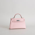 MINI KELLY II (20) CHEVRE LEATHER ROSE SAKURA WITH PALLADIUM HARDWARE (PHW)