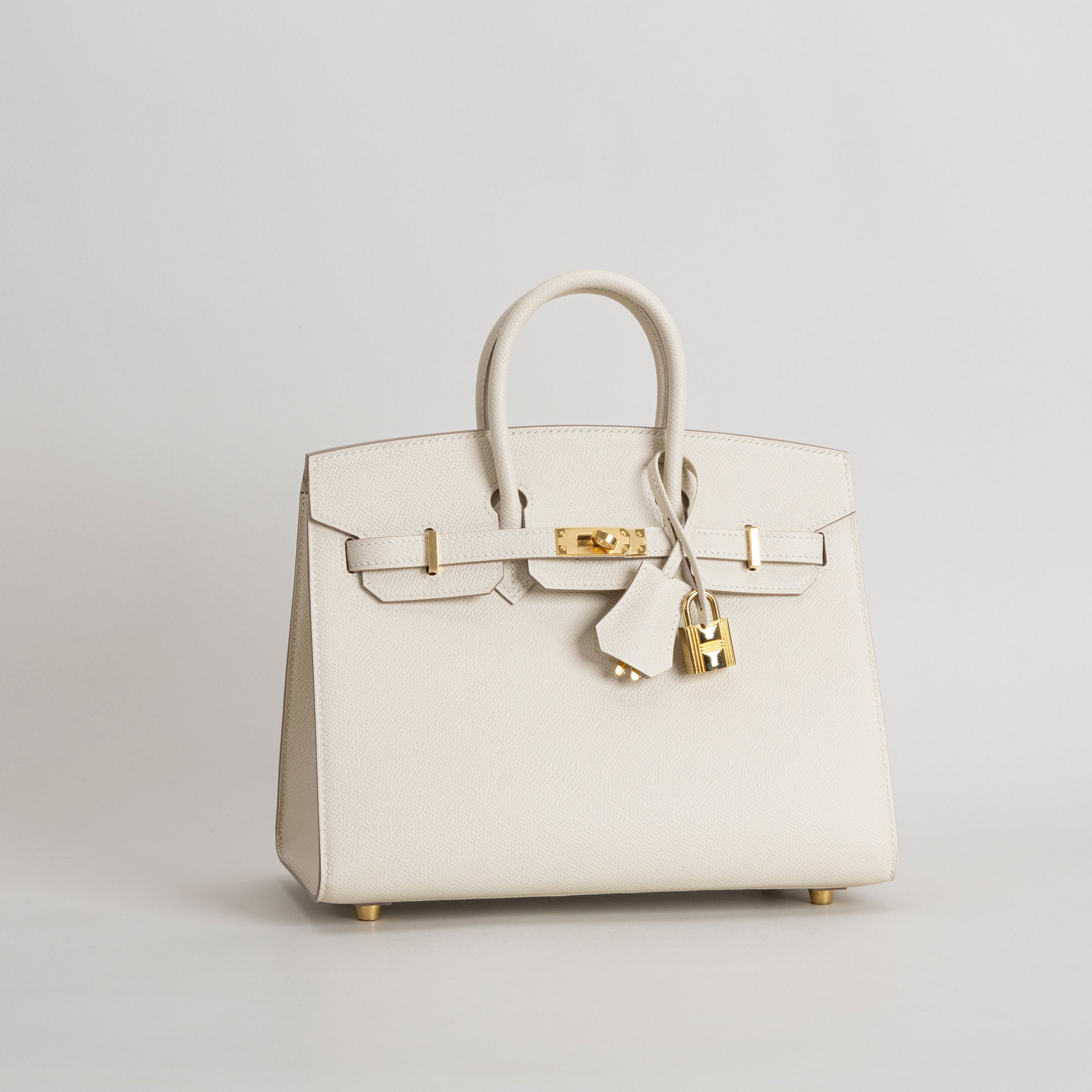 BIRKIN 25 EPSOM LEATHER (SELLIER SHAPE) CRAIE WITH GOLD HARDWARE (GHW)