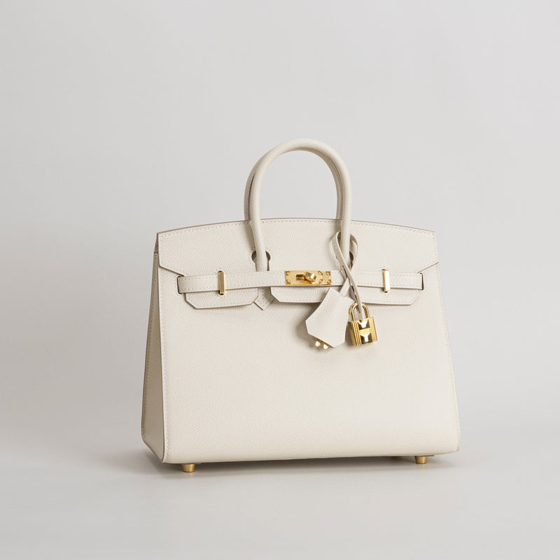 BIRKIN 25 EPSOM LEATHER (SELLIER SHAPE) CRAIE WITH GOLD HARDWARE (GHW)