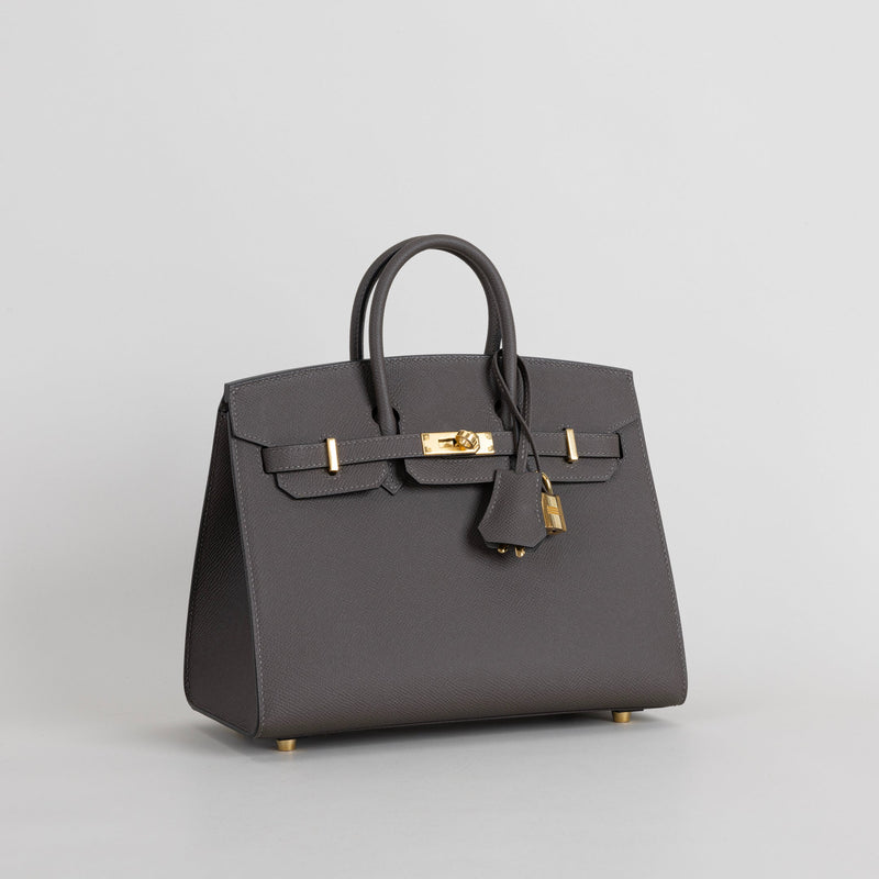 BIRKIN 25 EPSOM LEATHER (SELLIER SHAPE) ETAIN WITH GOLD HARDWARE (GHW)