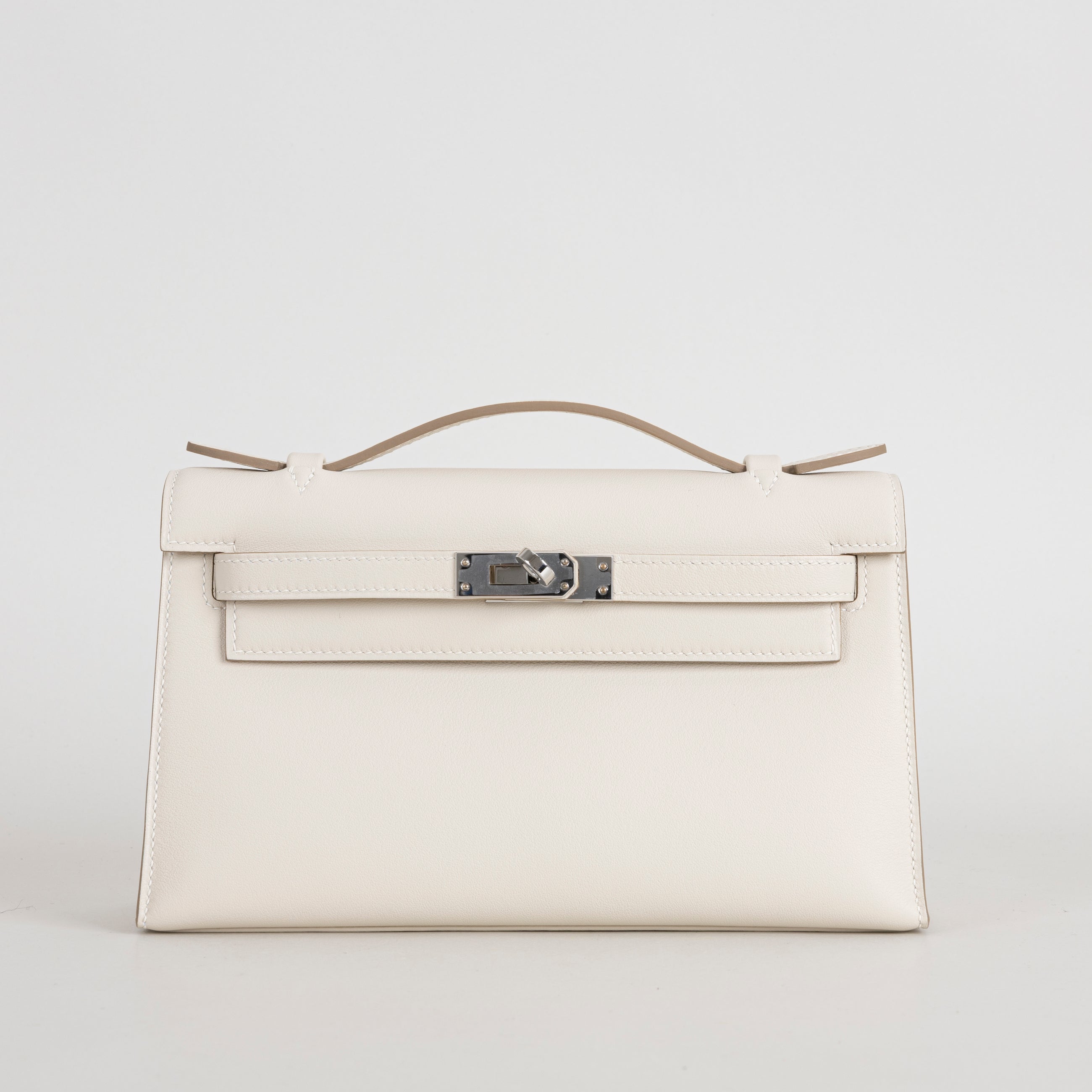 KELLY POCHETTE SWIFT LEATHER CRAIE WITH PALLADIUM HARDWARE (PHW)