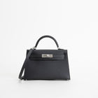 MINI KELLY II (20) EPSOM LEATHER NOIR (BLACK) WITH PALLADIUM HARDWARE (PHW)