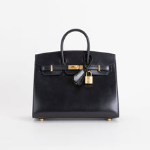 BIRKIN 25 (SELLIER SHAPE) BLACK BOX CALF LEATHER WITH GOLD HARDWARE (GHW)