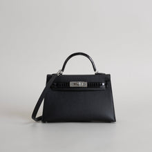 MINI KELLY II (20) TOUCH SHINY MISSISSIPPIENSIS ALLIGATOR LEATHER & EPSOM LEATHER NOIR (BLACK) WITH PALLADIUM HARDWARE (PHW)