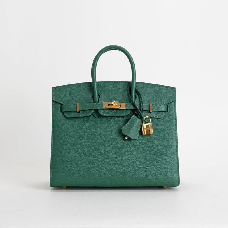 BIRKIN 25 EPSOM LEATHER (SELLIER SHAPE) VERT MOYEN WITH GOLD HARDWARE (GHW)