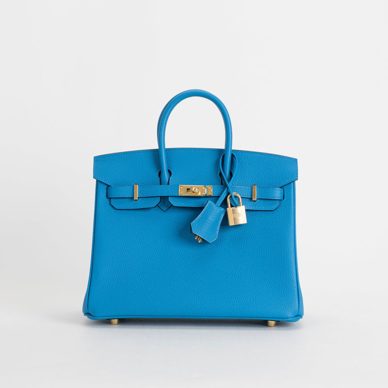 BIRKIN 25 TOGO LEATHER BLEU ZANZIBAR WITH GOLD HARDWARE (GHW)
