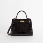 KELLY 25 SHINY (LISSE) NILOTICUS CROCODILE LEATHER CASSIS WITH GOLD HARDWARE (GHW)