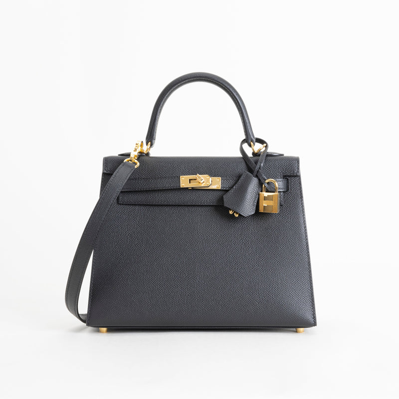 KELLY 25 EPSOM LEATHER NOIR (BLACK) WITH GOLD HARDWARE (GHW)