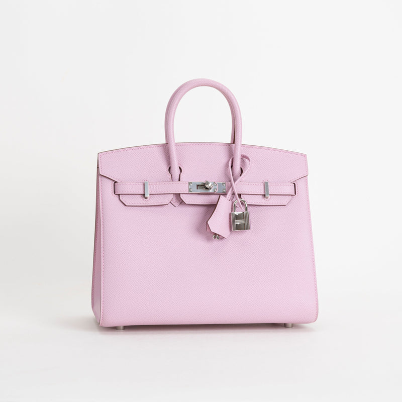 BIRKIN 25 EPSOM LEATHER (SELLIER SHAPE) MAUVE SYLVESTRE WITH PALLADIUM HARDWARE (PHW)