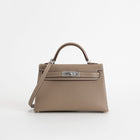 MINI KELLY II (20) EPSOM LEATHER ETOUPE WITH PALLADIUM HARDWARE (PHW)