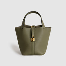 PICOTIN 18 LOCK CLEMENCE LEATHER VERT OLIVE WITH GOLD HARDWARE (GHW)