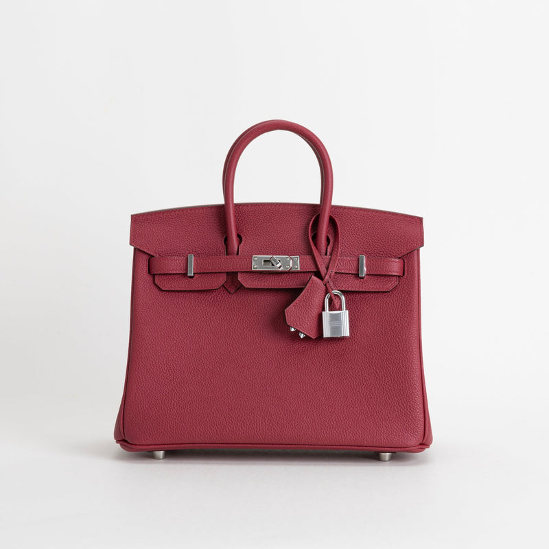 BIRKIN 25 TOGO LEATHER ROUGE GRENAT WITH PALLADIUM HARDWARE (PHW)
