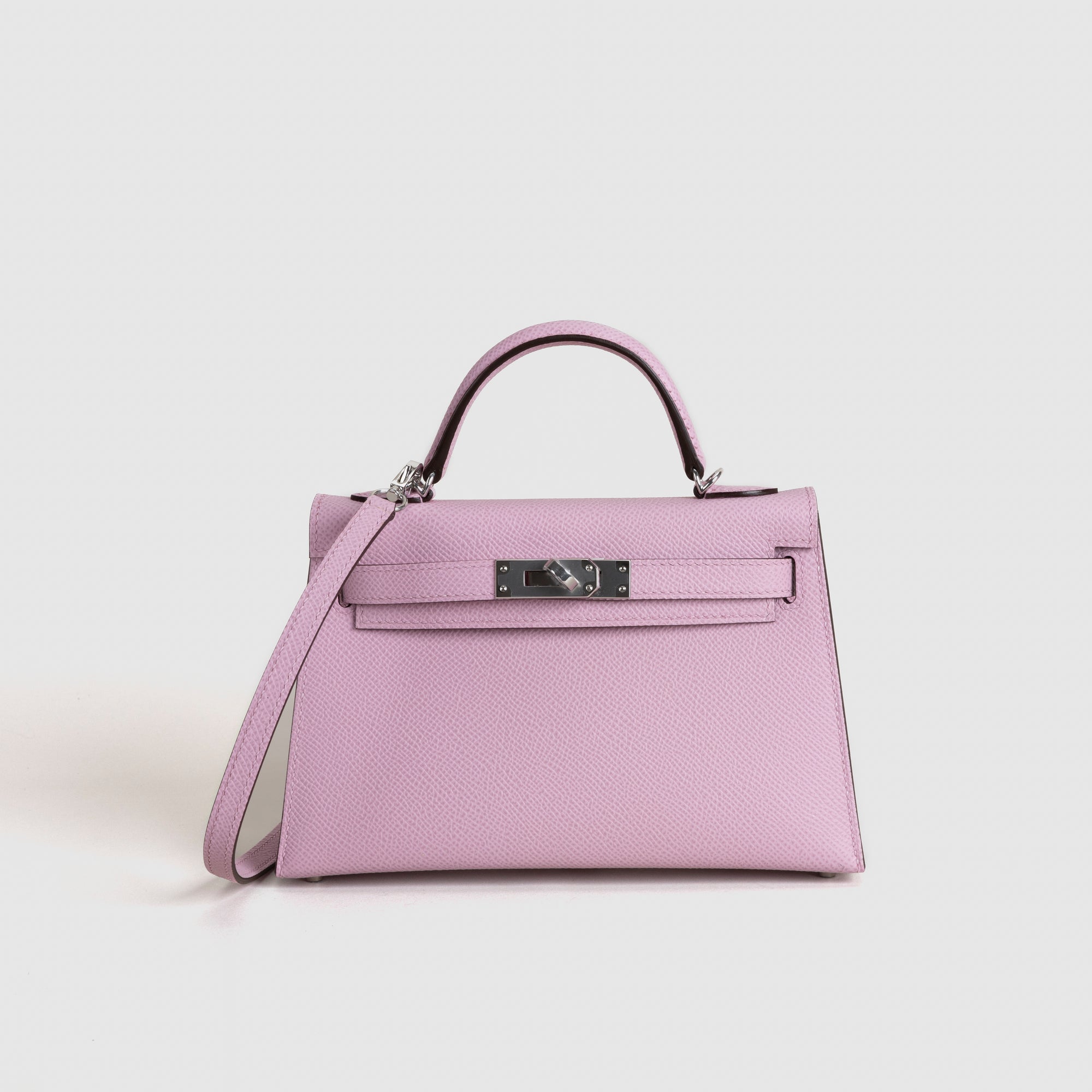 MINI KELLY II (20) EPSOM LEATHER MAUVE SYLVESTRE WITH PALLADIUM HARDWARE (PHW)
