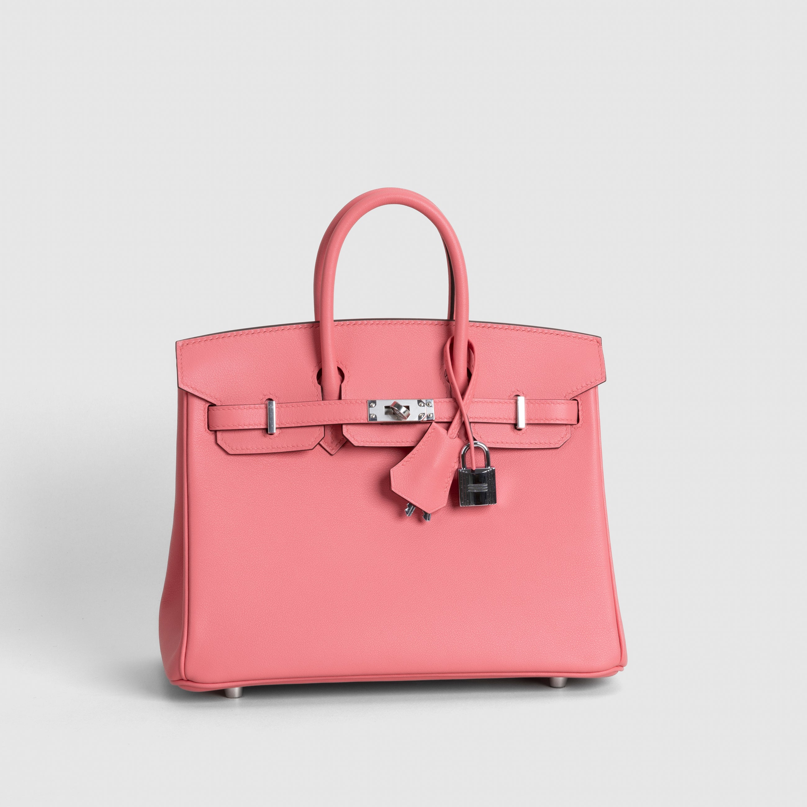 BIRKIN 25 SWIFT LEATHER ROSE AZALEE WITH PALLADIUM HARDWARE (PHW)