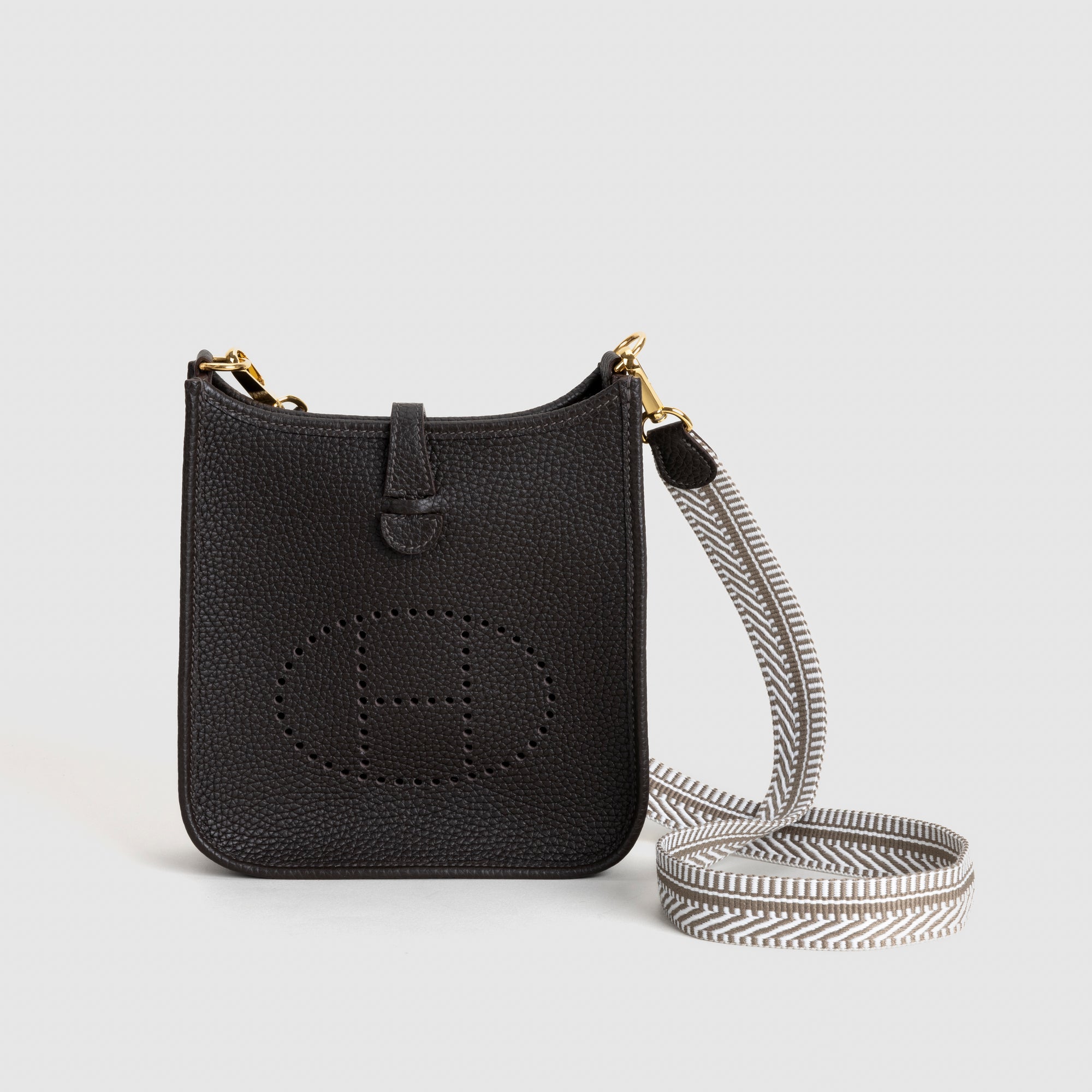 MINI EVELYNE (TPM) CLEMENCE LEATHER EBENE WITH GOLD HARDWARE (GHW)