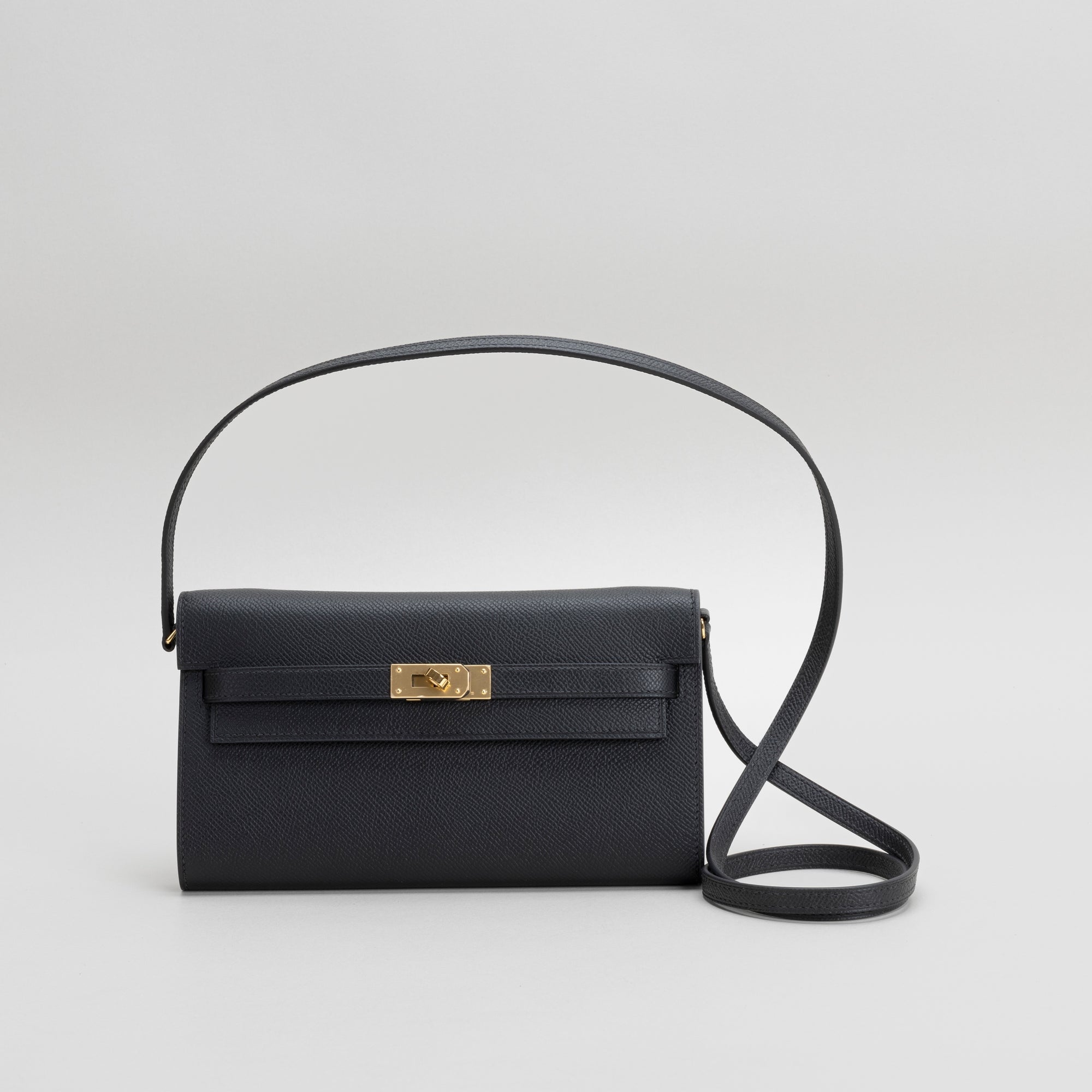 KELLY TO GO EPSOM LEATHER NOIR (BLACK) WITH GOLD HARDWARE (GHW)