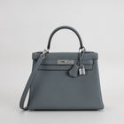 KELLY 28 TOGO LEATHER VERT AMANDE WITH PALLADIUM HARDWARE (PHW)