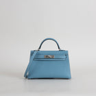 MINI KELLY II (20) EPSOM LEATHER BLEU JEAN WITH PALLADIUM HARDWARE (PHW)
