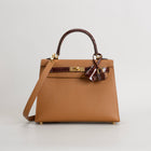 KELLY 25 SHINY (LISSE) TOUCH SHINY MISSISSIPPIENSIS ALLIGATOR LEATHER MIEL & EPSOM LEATHER GOLD WITH GOLD HARDWARE (GHW)