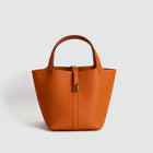 PICOTIN 22 LOCK CLEMENCE LEATHER ORANGE WITH GOLD HARDWARE (GHW)