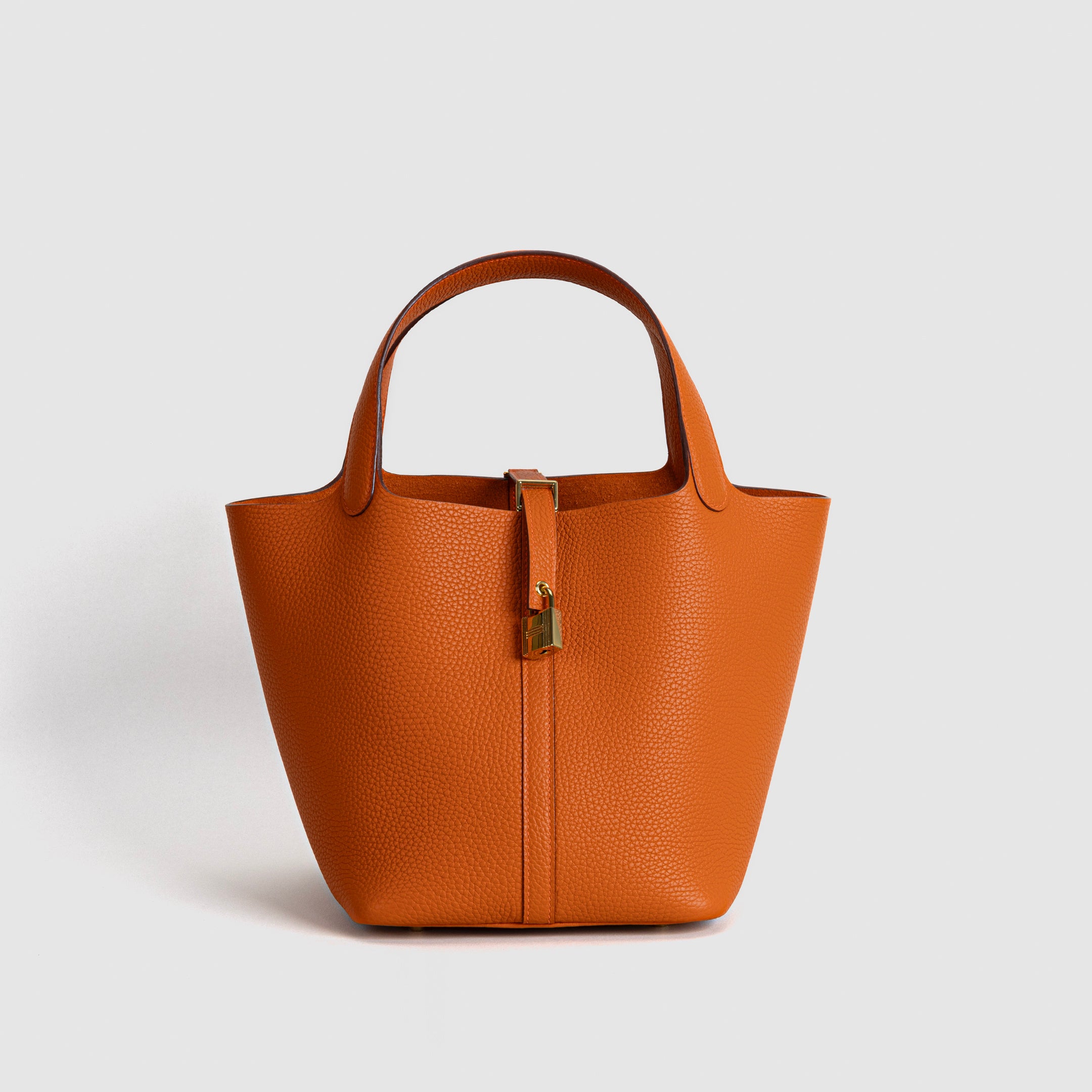 PICOTIN 22 LOCK CLEMENCE LEATHER ORANGE WITH GOLD HARDWARE (GHW)