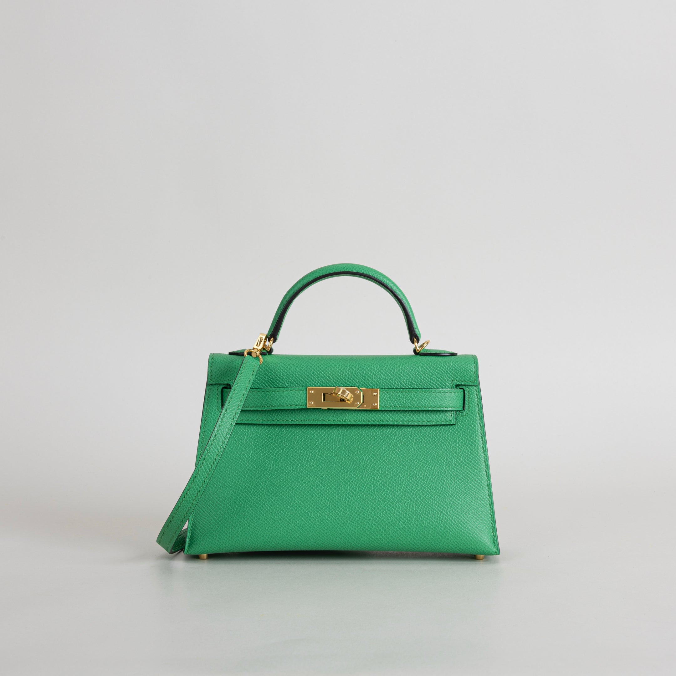 MINI KELLY II (20) EPSOM LEATHER BAMBOO WITH GOLD HARDWARE (GHW)
