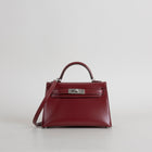 MINI KELLY II (20) BOX CALF LEATHER ROUGE H WITH PALLADIUM HARDWARE (PHW)